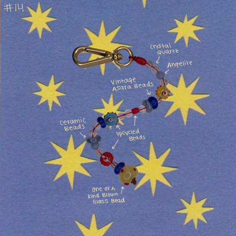 Upcycled beaded charms, sustainable jewelry