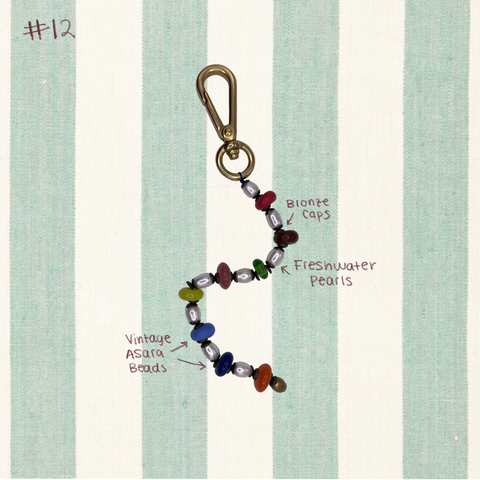 upcycled beaded todo charm, vintage beads, sustainable handmade jewelry