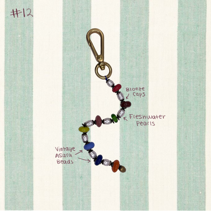 upcycled beaded todo charm, vintage beads, sustainable handmade jewelry
